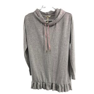 Matilda Jane M gray ruffle hem sweatshirt hoodie casual neutral girly